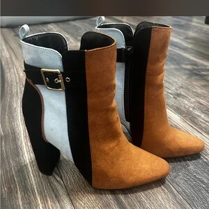 Stylish Brown and Black Ankle Boots